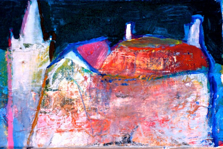 Henk van Dam schilder de Woude art Circulades acryl op doek