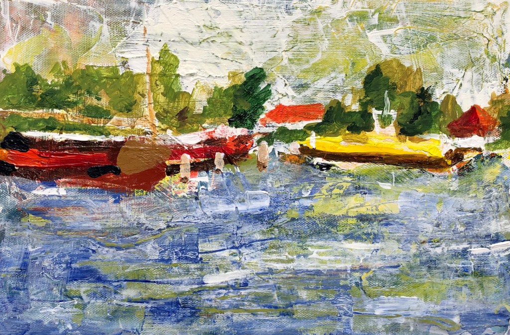 Henk van Dam schilder de Woude art Pontveer en Dankbaarheid schilderij