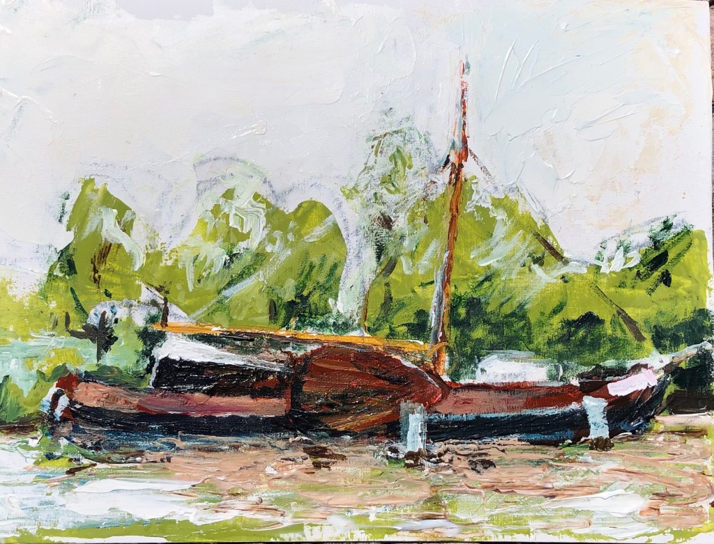 Henk van Dam schilder de Woude art 
schilderij acryl De Dankbaarheid