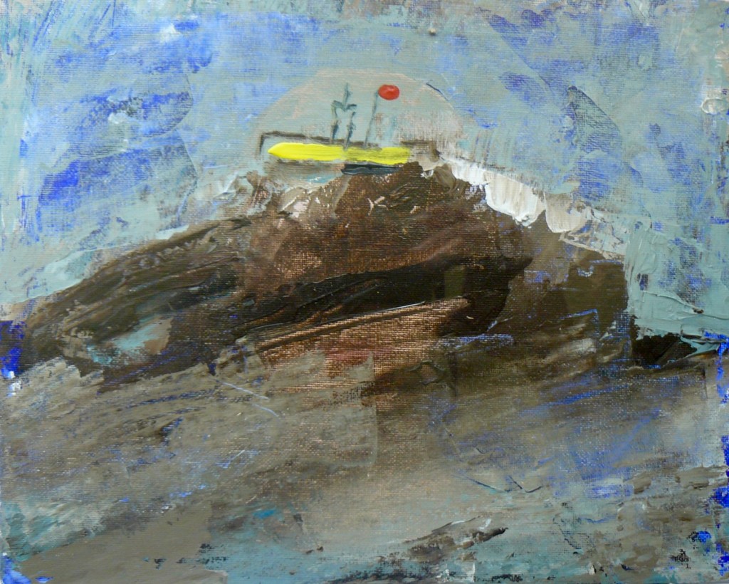 Henk van Dam schilder de Woude art Pont "op zee" serie 